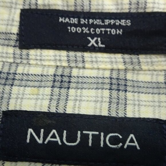 Nautica Blue/Tan L/S Button Down Shirt X-Large - Picture 3 of 6